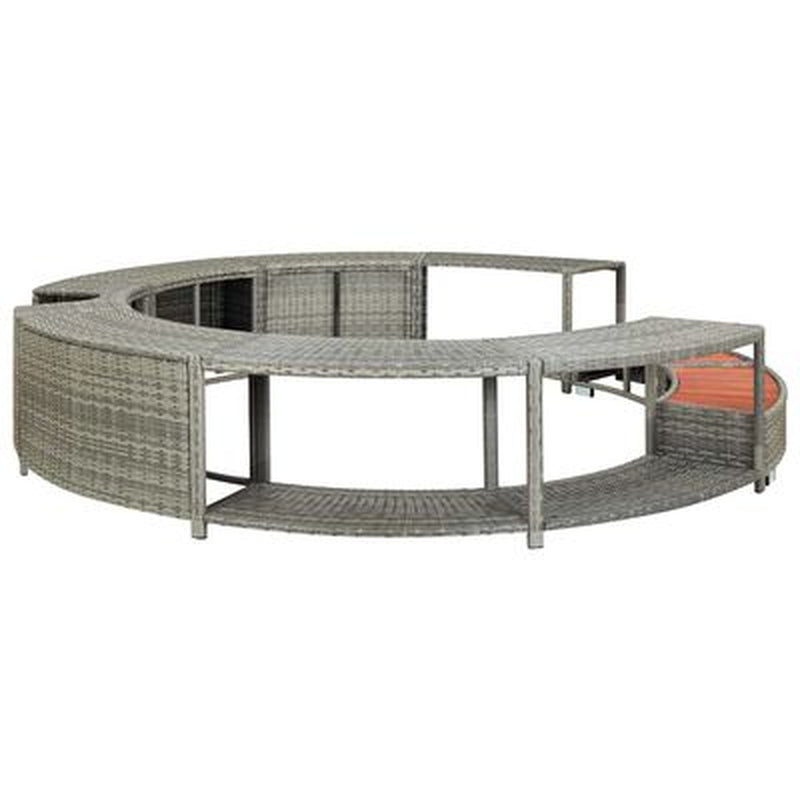 Whirlpool-Umrandung Schwarz Poly-Rattan