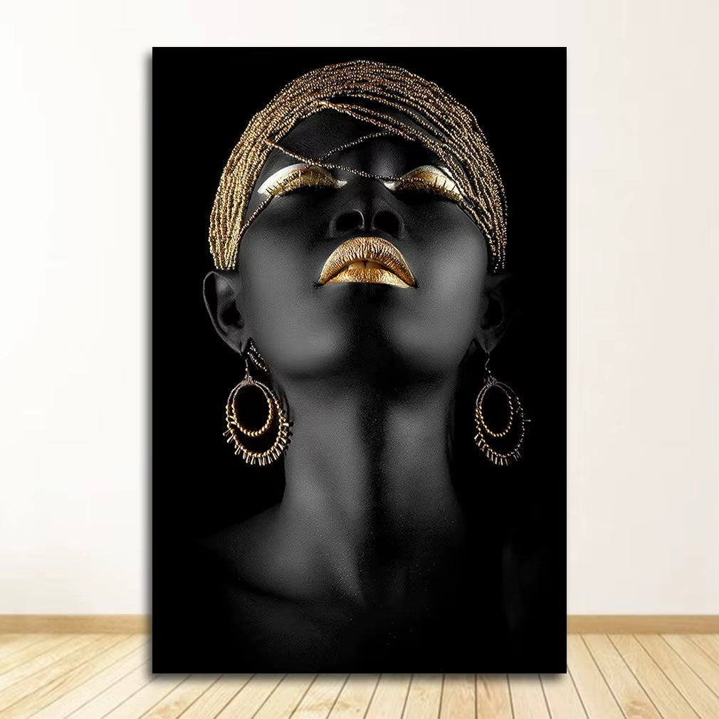 Wall Art Picture for Living Room Contemplator Black African Woman Oil Painting on Canvas Posters and Prints Scandinavian