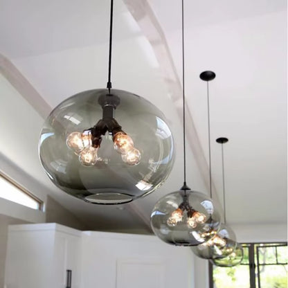 Modern Colorful Glass Bowl Pendant Lights E27 Hanging Lamps Loft Kitchen Living Room Bedroom Decor Restaurant Hotel Lights