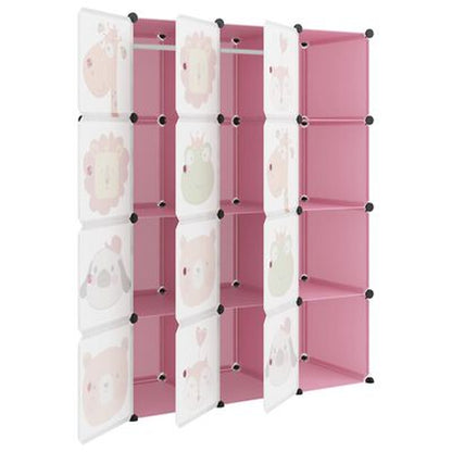 Kinderschrank Modular Mit 12 Würfeln Rosa PP