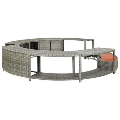 Whirlpool-Umrandung Schwarz Poly-Rattan