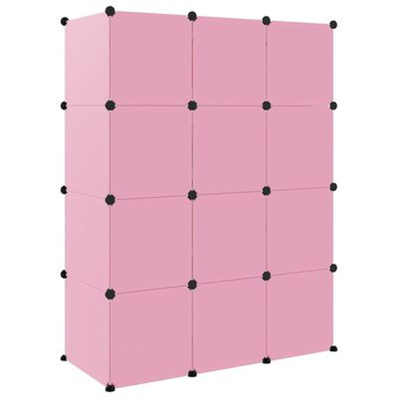 Kinderschrank Modular Mit 12 Würfeln Rosa PP