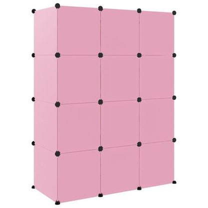Kinderschrank Modular Mit 12 Würfeln Rosa PP
