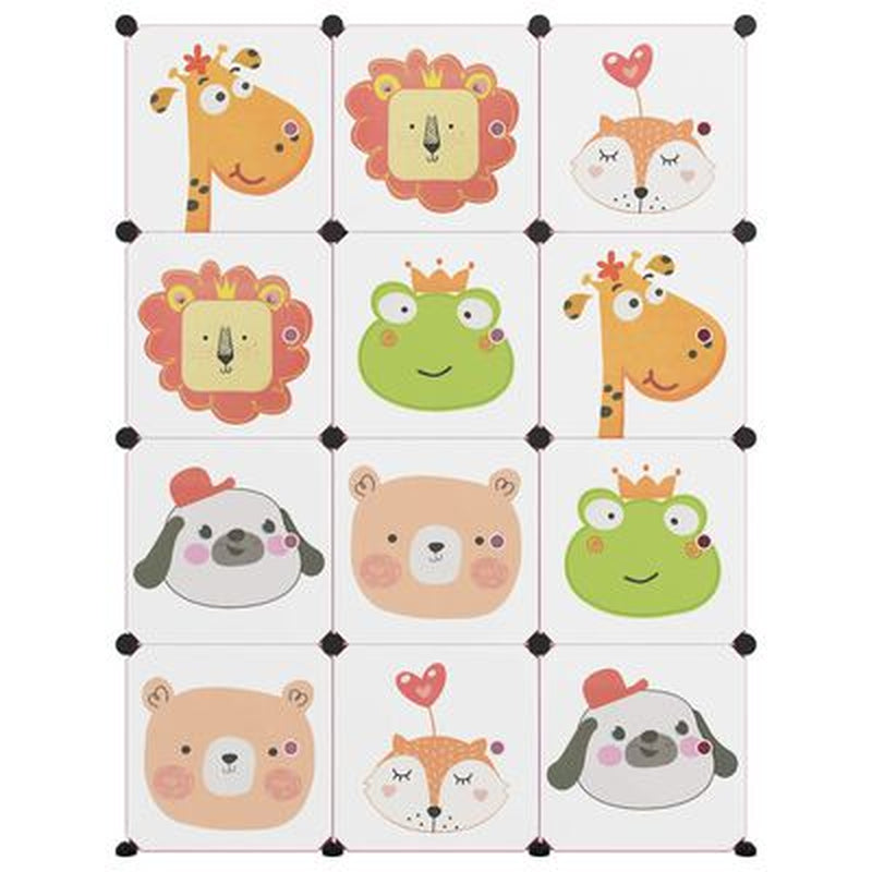 Kinderschrank Modular Mit 12 Würfeln Rosa PP