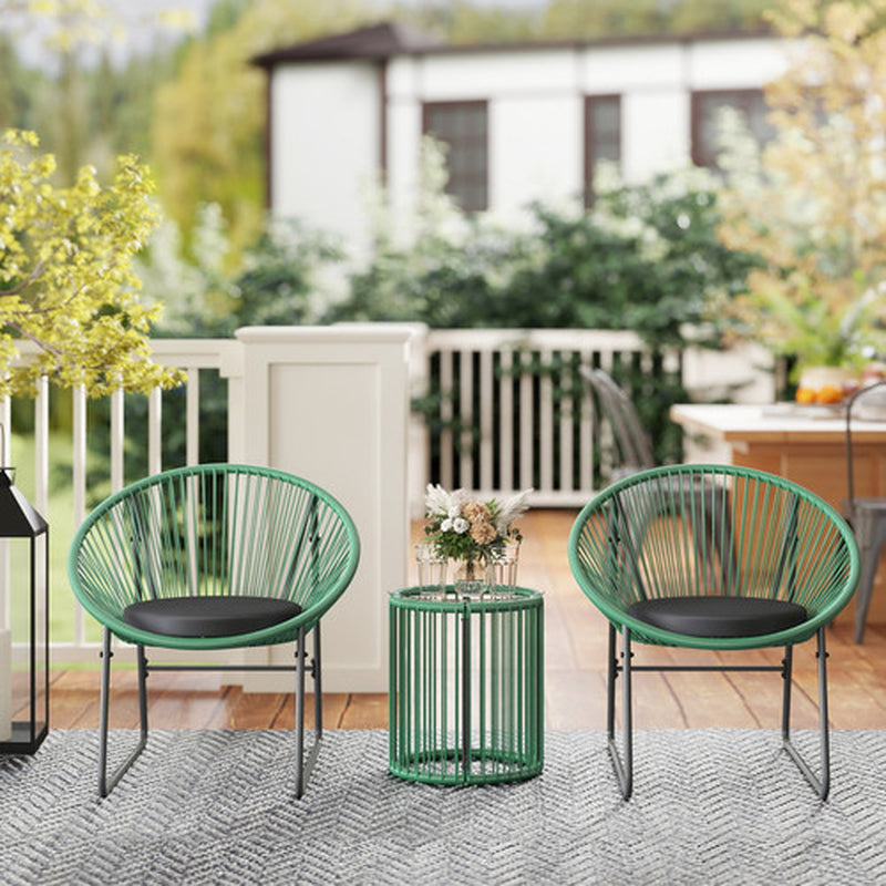 Outsunny Polyrattan Gartenmöbel Set, Outdoor Lounge Balkonmöbel Für 2 Personen