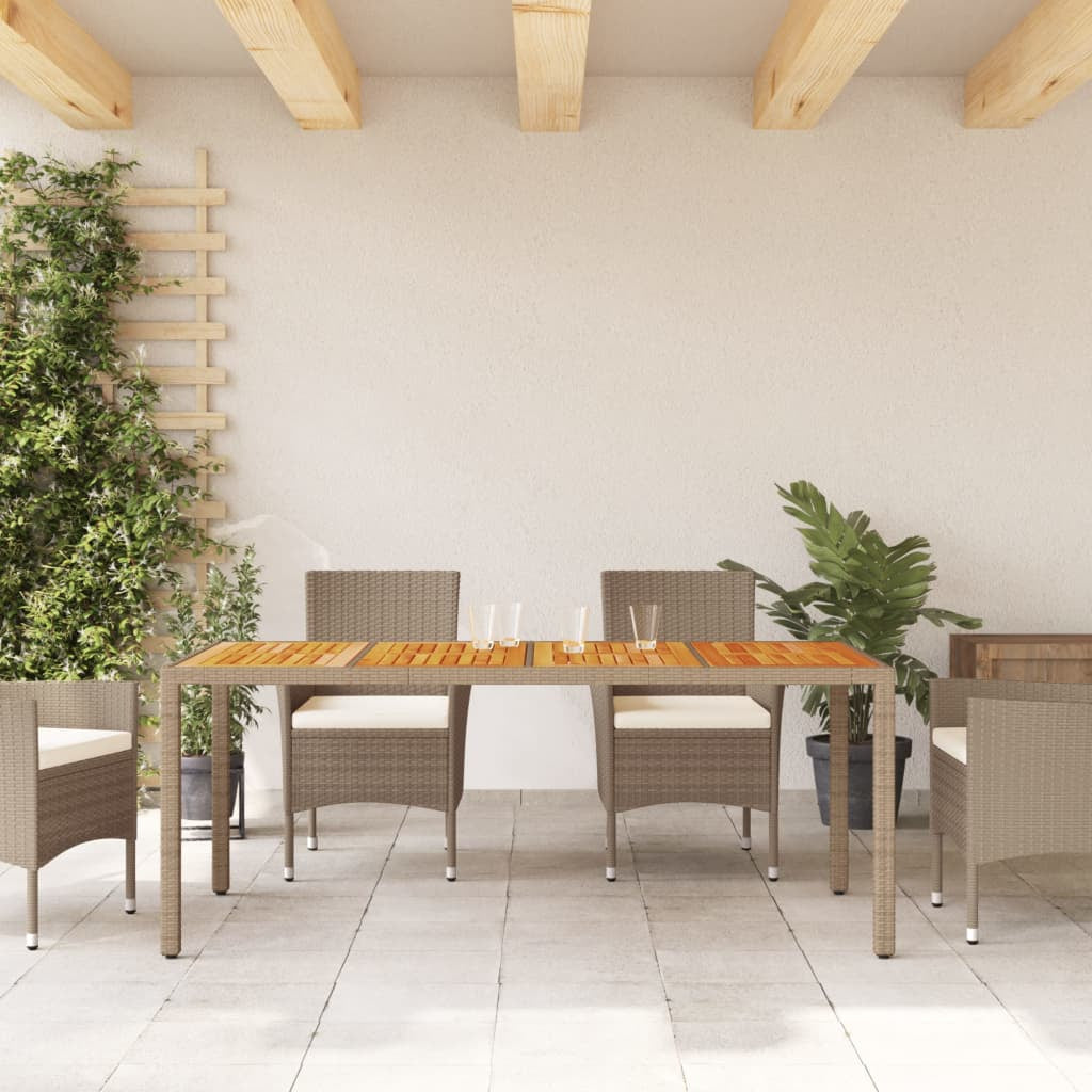 Gartentisch Terrassentisch Balkontisch Esstisch Akazienholz Poly Rattan Vidaxl