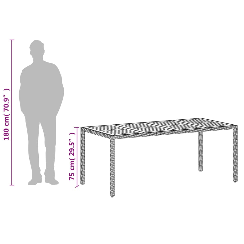 Gartentisch Terrassentisch Balkontisch Esstisch Akazienholz Poly Rattan Vidaxl