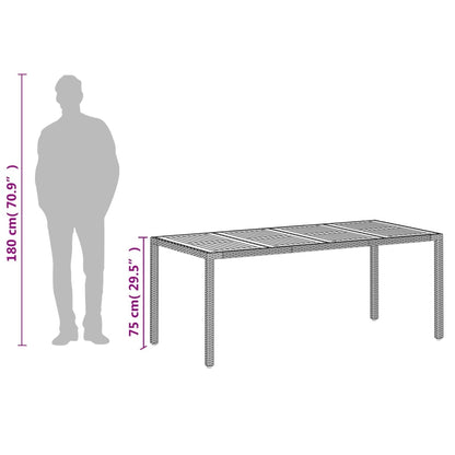 Gartentisch Terrassentisch Balkontisch Esstisch Akazienholz Poly Rattan Vidaxl