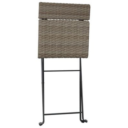 3-Tlg. Bistro-Set Klappbar Grau Poly Rattan