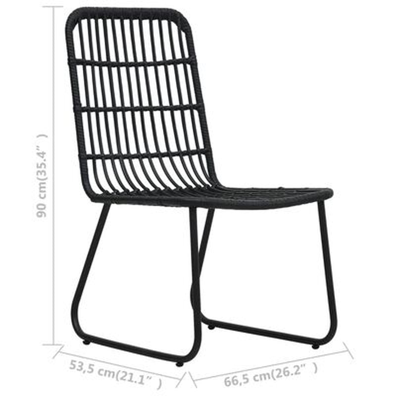 3-Tlg. Bistro-Set Poly Rattan Schwarz