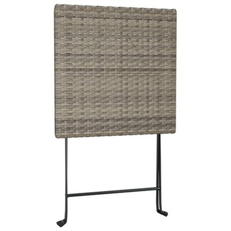 3-Tlg. Bistro-Set Klappbar Grau Poly Rattan