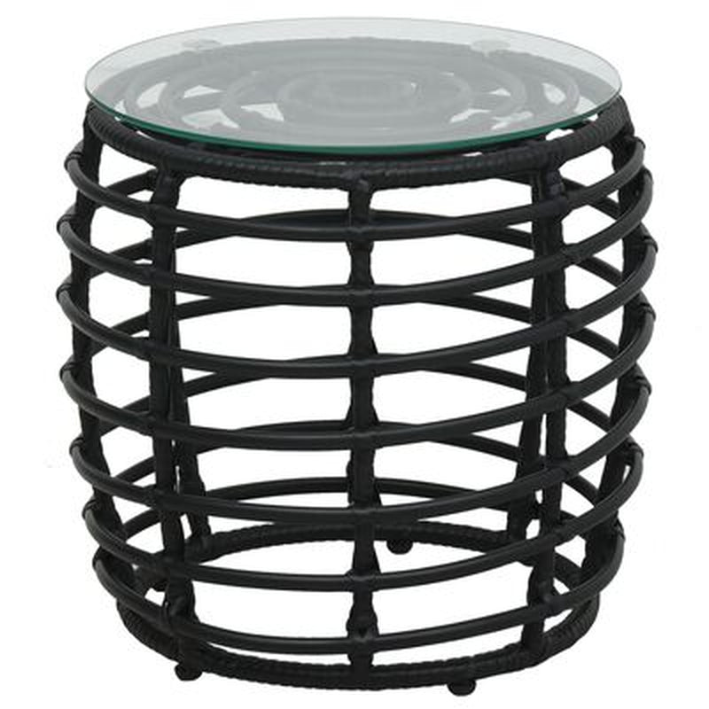 3-Tlg. Bistro-Set Poly Rattan Schwarz