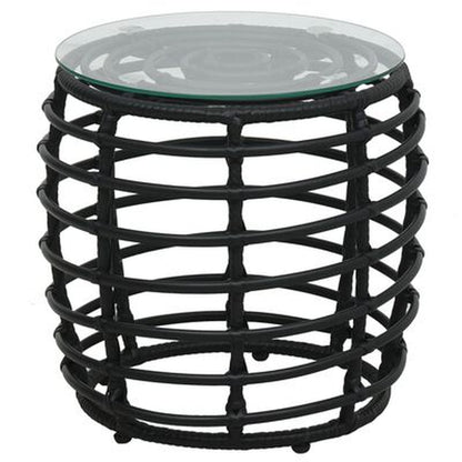 3-Tlg. Bistro-Set Poly Rattan Schwarz