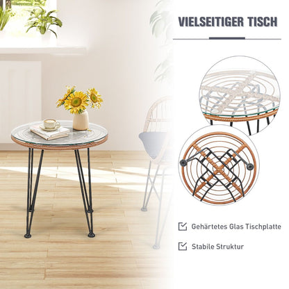 Korbmöbel-Set 3-Teiliges Modernes Bistro-Set Für Die Terrasse