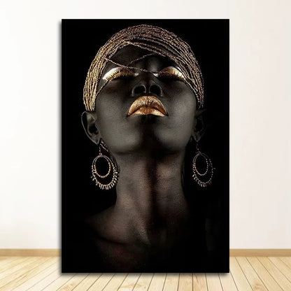 Wall Art Picture for Living Room Contemplator Black African Woman Oil Painting on Canvas Posters and Prints Scandinavian