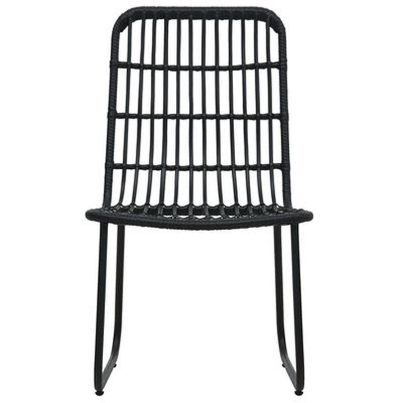 3-Tlg. Bistro-Set Poly Rattan Schwarz