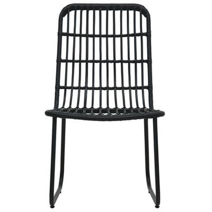 3-Tlg. Bistro-Set Poly Rattan Schwarz