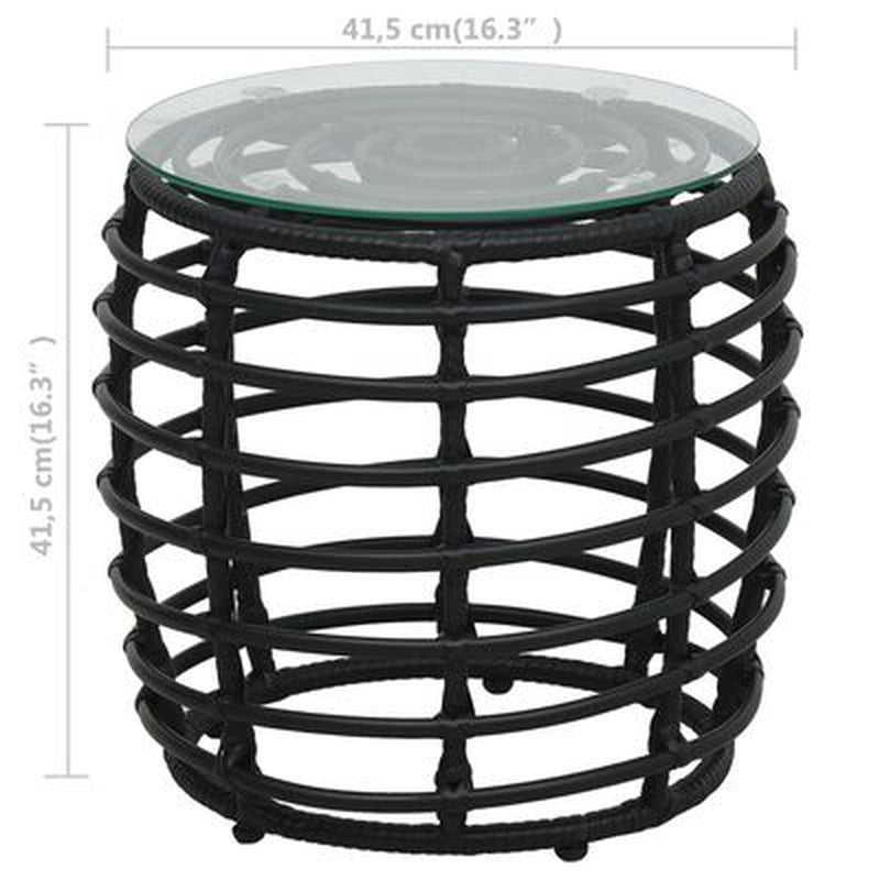 3-Tlg. Bistro-Set Poly Rattan Schwarz