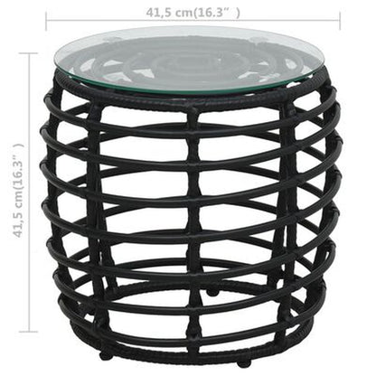 3-Tlg. Bistro-Set Poly Rattan Schwarz