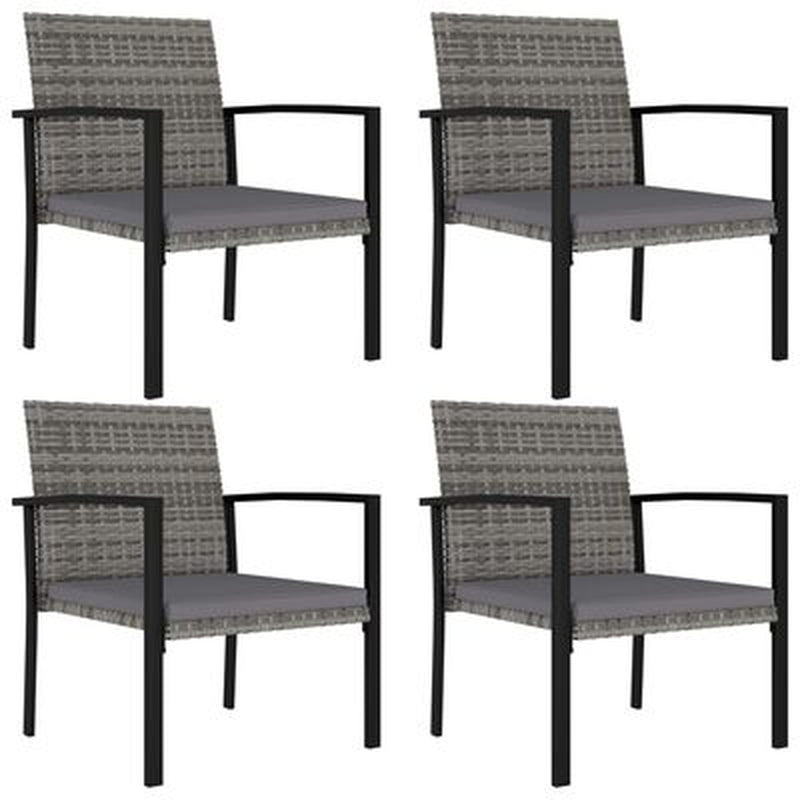 Garten-Essstühle 2 Stk. Poly Rattan Schwarz