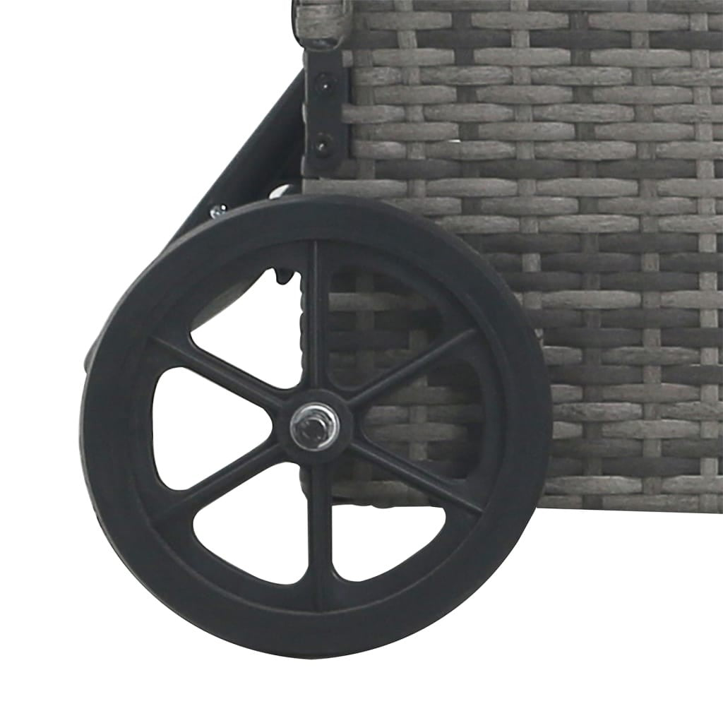 Sonnenliege Mit Rädern Poly Rattan Anthrazit Gartenliege Relaxliege Vidaxl