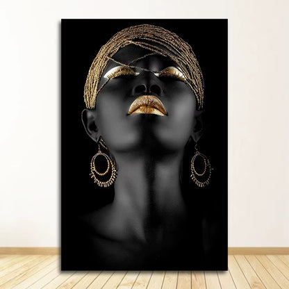 Wall Art Picture for Living Room Contemplator Black African Woman Oil Painting on Canvas Posters and Prints Scandinavian